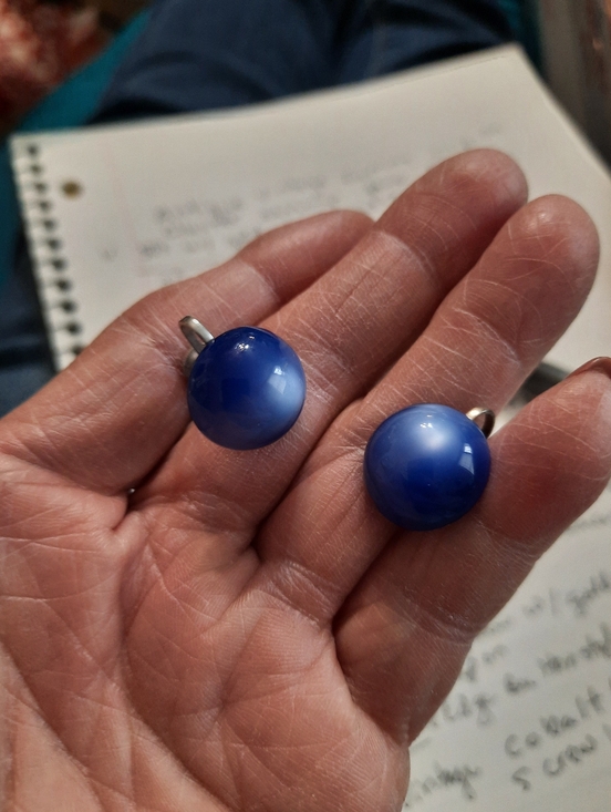 Classic Blue Round Cabochon Ring - Women Jewelry Vintage - Picture 4 of 12